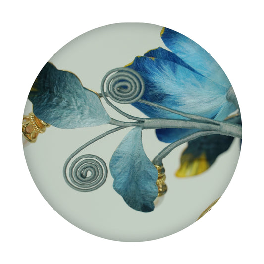 Vintage Blue Floral Hairpin for Women – Classical Hanfu Hair Accessory, Decorative Hair Comb and Pin