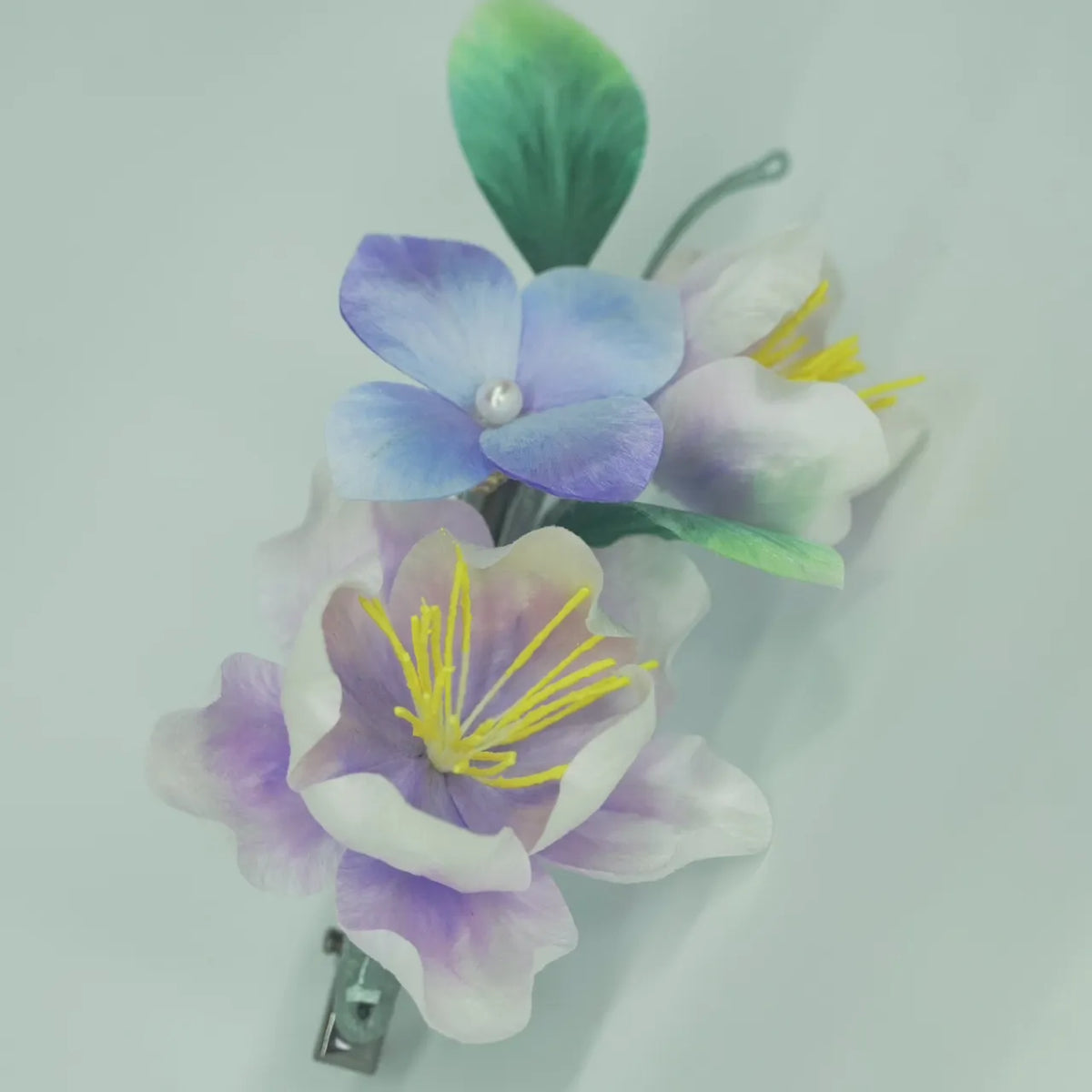 Handmade Chinese Ronghua Wooden Hairpin – Purple Peony Velvet Flower, Vintage Hanfu Hair Accessory